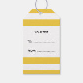 Gelbes weißes Streifen-Muster, Karkohlemonogramm Geschenkanhänger (Vorderseite)