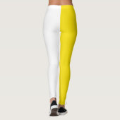 Gelbes weißes, zweiteiliges Design Leggings (Rückseite)
