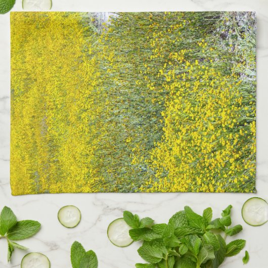 Gelbes Wildblume Geschirrtuch (Gefaltet)