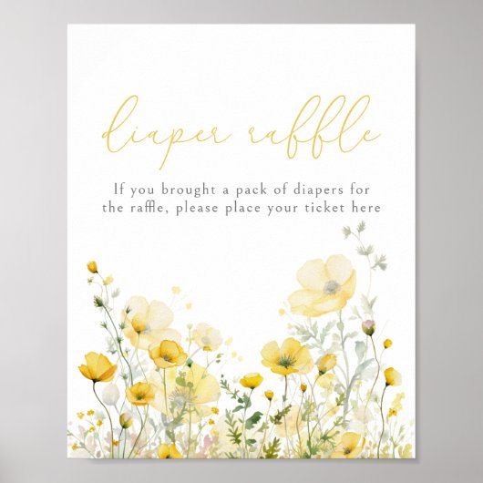 Gelbes Wildblume-Windeln Poster (Vorne)