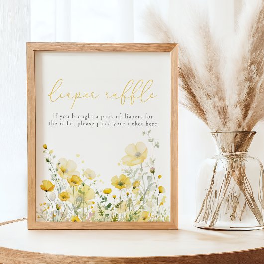 Gelbes Wildblume-Windeln Poster