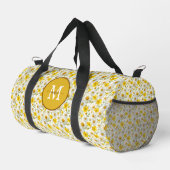 Gelbes Wildblumen-Muster-Monogramm-Name Duffle Bag (Rechte Ecke)