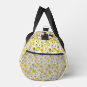 Gelbes Wildblumen-Muster Monogramm Name Duffle Bag (Rechts)