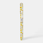 Gelbes Wildblumen-Muster-Monogramm-Name iPhone 16 Hülle (Linke Seite)
