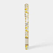 Gelbes Wildblumen-Muster-Monogramm-Name iPhone 16 Hülle (Linke Seite)