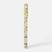 Gelbes Wildblumen-Muster-Monogramm-Name iPhone 16 Hülle (Rechte Seite)