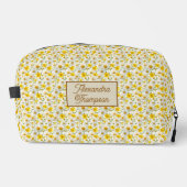 Gelbes Wildblumen-Muster Monogramm Name Waschbeutel (Vorderseite)