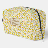 Gelbes Wildblumen-Muster Monogramm Name Waschbeutel (Rechte Ecke)