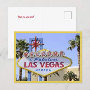 Gelbes Willkommensschild Nevada Las Vegas Postkart Postkarte
