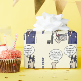 Gelbes Wrapper aus Cartoon Geschenkpapier