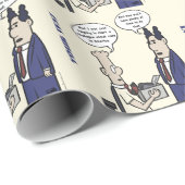 Gelbes Wrapper aus Cartoon Geschenkpapier (Rolleneckpunkt)