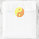 Gelbes Yin Yang Symbol Runder Aufkleber (Tasche)
