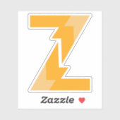Gelbes Z-Buchstaben-Monogramm Aufkleber (Blatt)