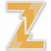 Gelbes Z-Buchstaben-Monogramm Aufkleber (Vorderseite)