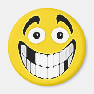 Gelbes zahnlos Grinsen-Gesicht Magnet