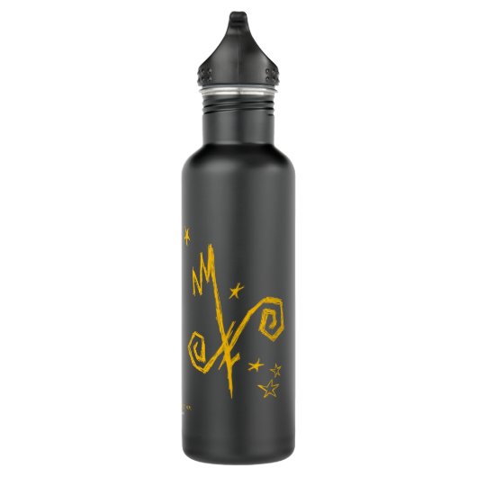 Gelbes Zeichen und Gedicht Edelstahlflasche (Rechts)