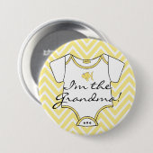 Gelbes Zickzack bin ich die Großmutter! Button (Vorne & Hinten)