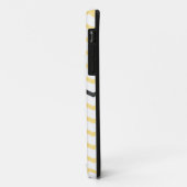 Gelbes Zickzack Monogramm Case-Mate iPhone Hülle (Hinten/Links)