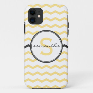 Gelbes Zickzack Monogramm iPhone 11 Hülle