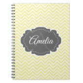 Gelbes Zickzack Personalisiertes Notebook Notizblock (Vorderseite)