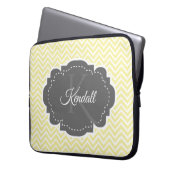Gelbes Zickzack Personalisiertes Notebook-Sieb Laptopschutzhülle (Vorderseite Links)
