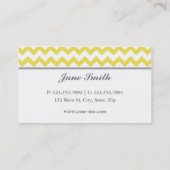 Gelbes Zickzack Zickzack-Muster-elegantes modernes Visitenkarte (Rückseite)