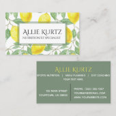 Gelbes Zitronen-Grün verlässt frisches botanisches Visitenkarte (Vorne/Hinten)
