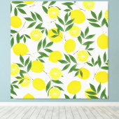 Gelbes Zitronen-Set Leinwanddruck (Insitu (Holzboden))