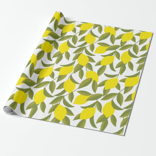 Gelbes Zitronenbaum nahtlos Geschenkpapier (Ungerollt)