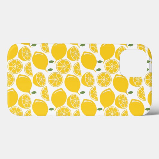 Gelbes Zitronenfruchtmuster Case-Mate iPhone Hülle (Rückseite (Horizontal))