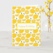 Gelbes Zitronenfruchtmuster Karte (Gelbe Blume)