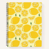 Gelbes Zitronenfruchtmuster Notizblock (Vorderseite)