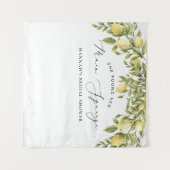 Gelbes Zitronenmeer Brautparty Hintergrund Wandteppich (Vorderseite (Horizontal))