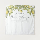 Gelbes Zitronenmeer Brautparty Hintergrund Wandteppich (Vorderseite)