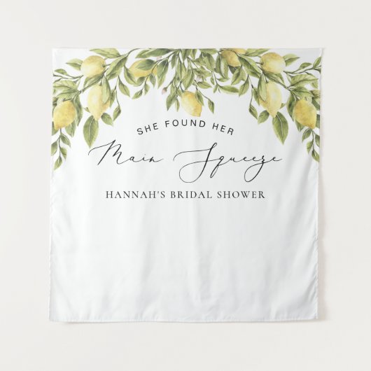 Gelbes Zitronenmeer Brautparty Hintergrund Wandteppich (Vorderseite)