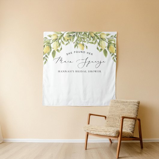 Gelbes Zitronenmeer Brautparty Hintergrund Wandteppich