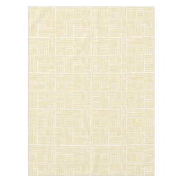 Gelbfarbene Rollen auf weiß Tischdecke