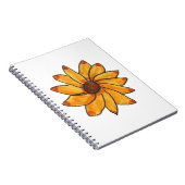 Gelbfarbene Sonnenblume, Hand gezogen Notizblock (Rechte Seite)