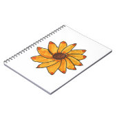 Gelbfarbene Sonnenblume, Hand gezogen Notizblock (Linke Seite)