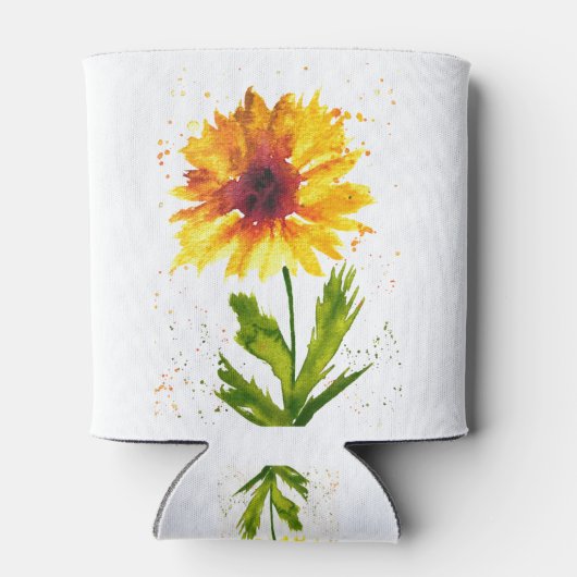 Gelbfarbene Sonnenblumen hübsch Dosenkühler (Rückseite)