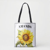 Gelbfarbener, gewendeter Name Sonnenblume Tasche (Vorderseite)