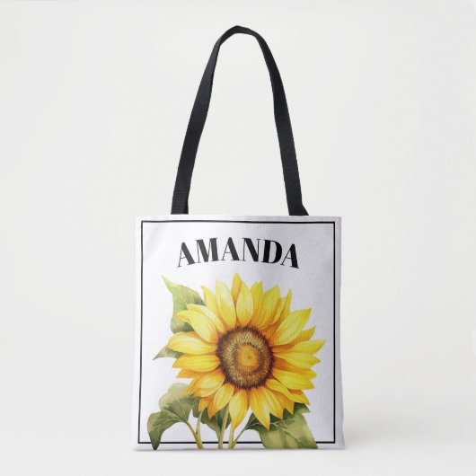 Gelbfarbener, gewendeter Name Sonnenblume Tasche (Vorderseite)