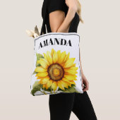 Gelbfarbener, gewendeter Name Sonnenblume Tasche (Von Nahem)