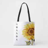 Gelbfarbener Individuelle Name Sonnenblume Tasche (Vorderseite)