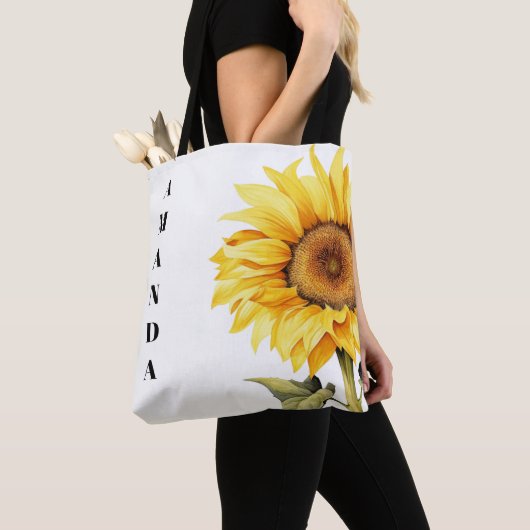 Gelbfarbener Individuelle Name Sonnenblume Tasche (Von Nahem)