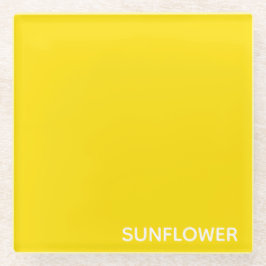 Gelbfarbener Name der Sonnenblume Glasuntersetzer