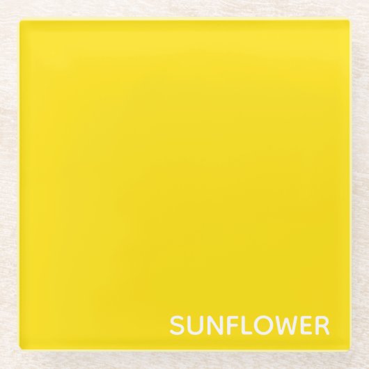 Gelbfarbener Name der Sonnenblume Glasuntersetzer (Vorderseite)