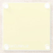 Gelbfarbener Name der Sonnenblume Glasuntersetzer (Rückseite)