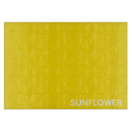 Gelbfarbener Name der Sonnenblume Schneidebrett