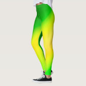 Gelbfarbener Omelon Doppelstreifen Leggings (Links)